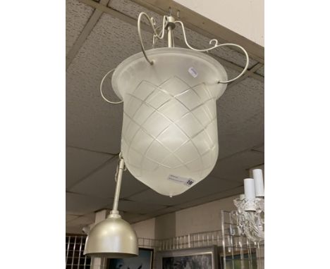 MODERN GLASS &amp; METAL HANGING LIGHT MURANO STYLE 