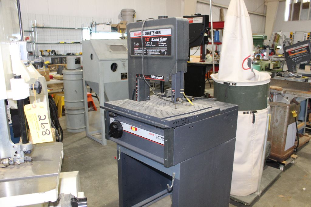 Craftsman 12" tilt head bandsaw, model 113.248210, on casters.