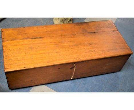 A Wooden Carpenters Tool Box with Key, 94cm Wide 