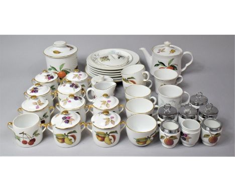 A Collection of Various Royal Worcester Evesham Dinnerwares to Comprise Lidded Saucepots, Teapots, Lidded Jar Etc (Some with 