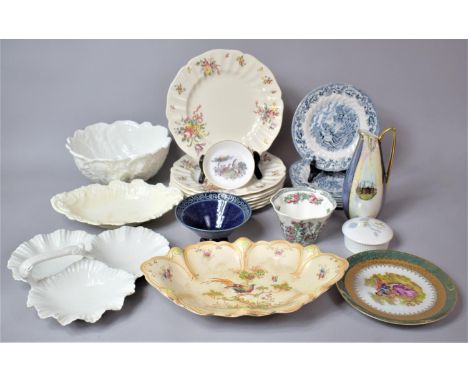 A Collection of Various English and Continental Ceramics to comprise Blush Ivory Bowl by Crown Ducal, Studio Pottery Blue Gla