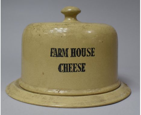 A Modern Glazed Ceramic Cheese Dish and Cover, Farmhouse Cheese, 22cm Diameter 