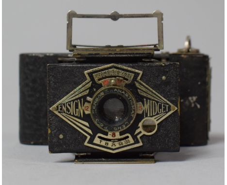 A 1930's Ensign Midget Camera, In need of Some Restoration, 9cm wide 