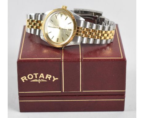A Rotary Quartz Stainless Steel Wristwatch with Box 