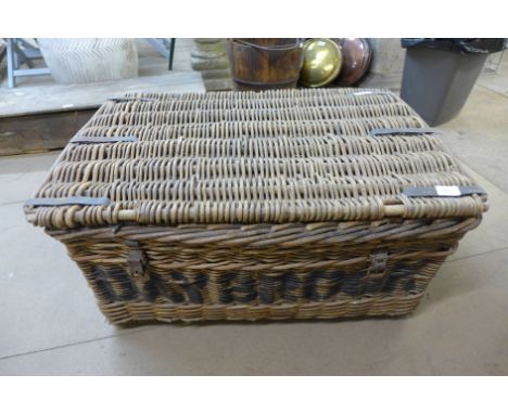 A vintage wicker basket