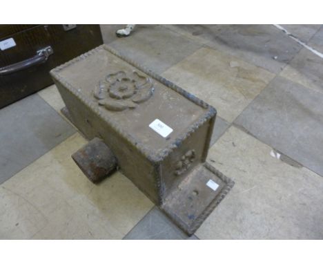 An Arts and Crafts cast iron drain hopper