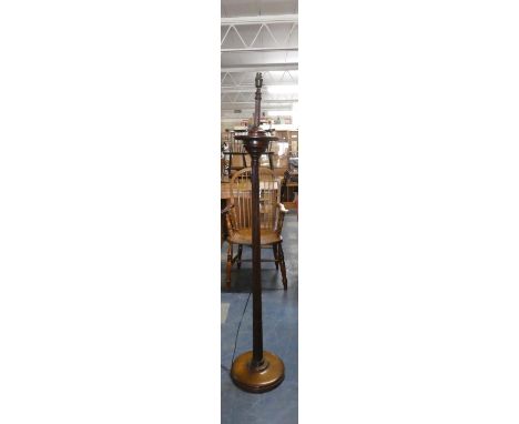 A Victorian Mahogany Candle Stand Repurposed as a Standard Lamp 