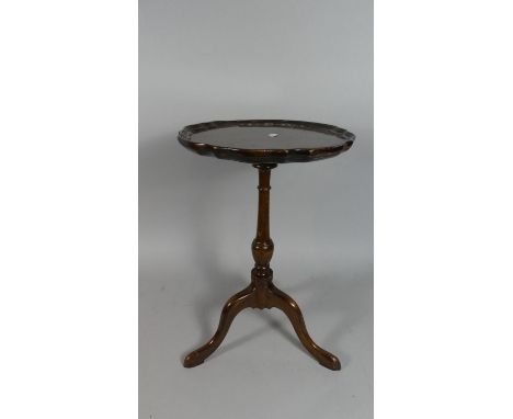 A Mahogany Wine Table Set on Baluster Turned Pedestal to Cabriole Tripod Base, 53cm High 