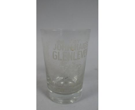 An Advertising Glass for Haig's Whisky, Glass Etched Try John Haig Glenleven, by Appointment, the Oldest Distillers in the Wo