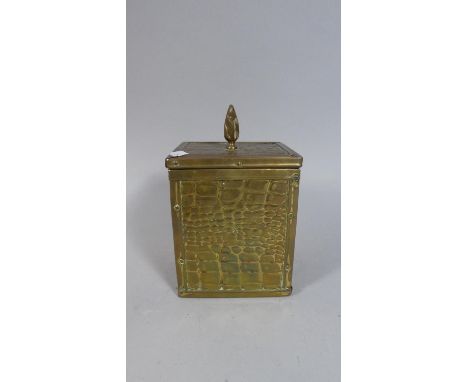 A Brass Cased Tea Caddy, 12x16cm high 