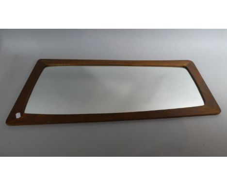A Vintage Teak Framed Rectangular Wall Mirror, 39cm Wide 