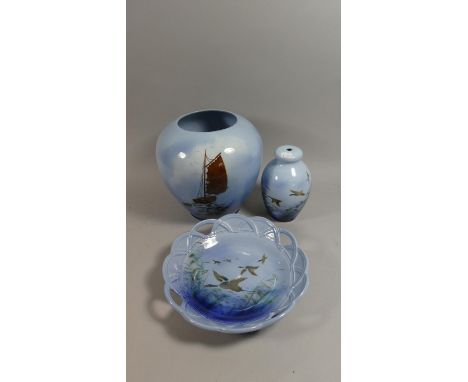 A Collection of Ceramics to Include Falconware and Sylvac Lamp Base, Dish and Vase 