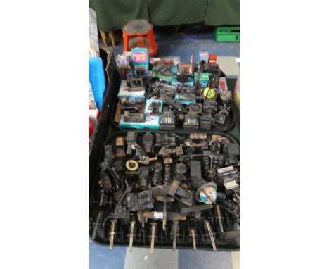 A Large Collection of Cast Metal Pencil Sharpeners to Include Globe, Vintage Telephone, Vintage Cash Tin etc 
