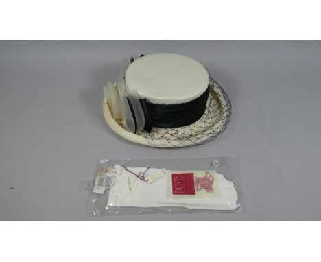 A Pair of Ladies Silk Gloves by Dents and a Vintage Ladies Hat