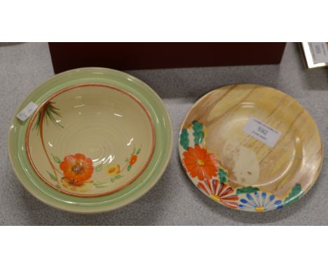 CLARICE CLIFF "BIZARRE" PLATE &amp; CLARICE CLIFF BOWL     