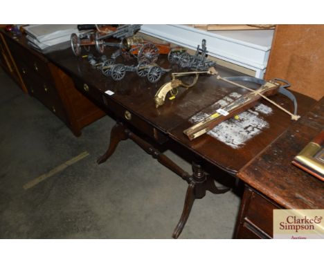 A mahogany sofa table fitted two drawers AF