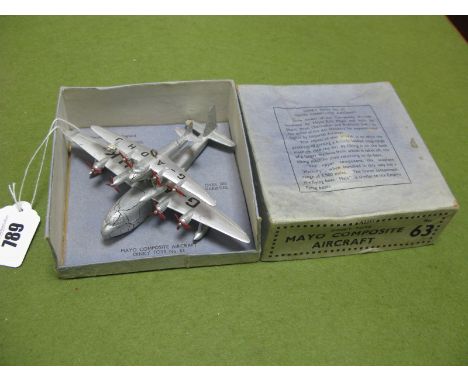 Dinky No 63 Mayo Composite Aircraft, 'Maia' Flying Boat Carrying a Mercury Seaplane, boxed model complete with all propellers