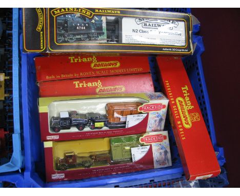 A Small Quantity of "OO" Scale Model Railway, including a Mainline N2 0-6-2 tank and two trackside lorries, all boxed.