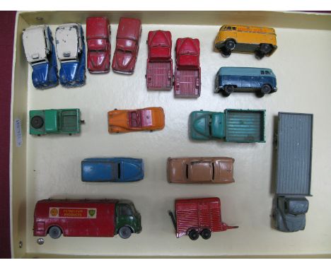 Sixteen Items Dinky Dublo Unboxed Vehicles, Land Rover, Austin Taxi's, Royal Mail van, Austin lorry, Ford prefect, VW van, Be