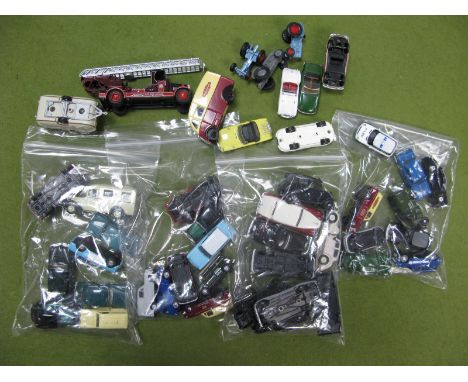 A Quantity of 1:76th Scale Diecast Model Lineside Vehicles, by Oxford, Classix, and other including police vehicles, cars, tr