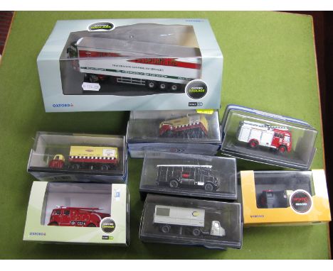 Eighty Oxford 1:76th Scale Diecast Model Lineside Vehicles, including HE Payne Volvo FH Fridge, all boxed.