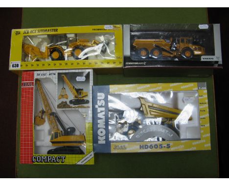 Four Diecast Model Plant Machinery Models, by Joal,Motorart, predominantly 1:50th/1:35th scale including Joal #291 Komatsu HD