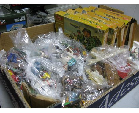 A Quantity of Plastic 1:32nd Scale Figures, by Airfix, in boxes including Russian Infantry, plus similar items by Timpeo/Brit