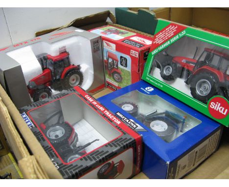 Five 1:32nd Scale Diecast model Tractors, by Ertl, Siku, Britains, Cerberus and other including Britains            #47008828