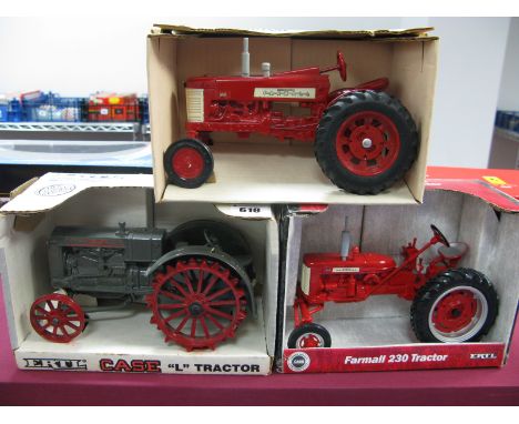 Three Ertl 1/16th Scale Diecast Model Tractors, #14040 Farmall 230 Tractors, #450 Case 'L' Tractor, #4178 Farmall 350 Tractor