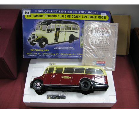 An Original Classics 1:24th Scale Diecast Model, 'The Famous Bedford Duple OB Coach', Certified No 20 of 500, boxed.