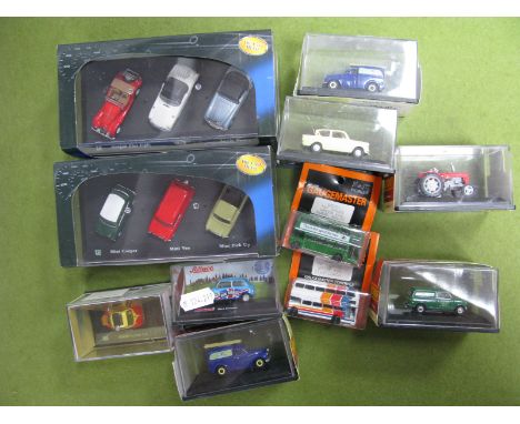 Fifteen Diecast Model Lineside Vehicles, by Hornby, Schuco, Cararama, Gaugemaster, 'N' Gauge, 1:76th scales noted, all in ori