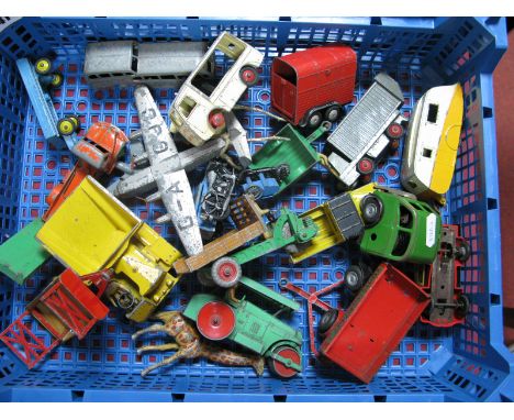 A Quantity of Mid XX Century Toy Vehicles and Associated Items, by Minic, Dinky among others, all playworn.