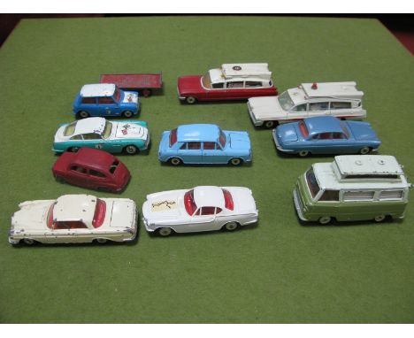 A Quantity of Diecast Vehicles, by Dinky and Corgi, including a very good 'Saints Volvo' otherwise playworn.