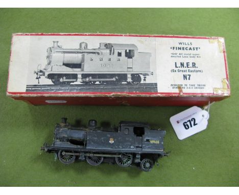 Wills "Finecast" "OO" Gauge/4mm White Metal Kit Built Class N7 0-6-2 Tank Steam Locomotive, BR black R/No. 69633, built, pain