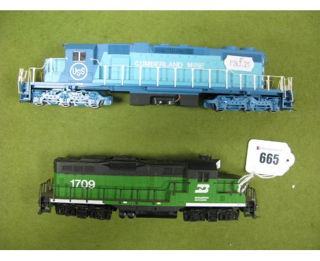 Two "HO" Gauge Unboxed American Outline Diesel Locomotives, Kato 'Co-Co' USS Cumberland Mine, good condition, plus Walthers B