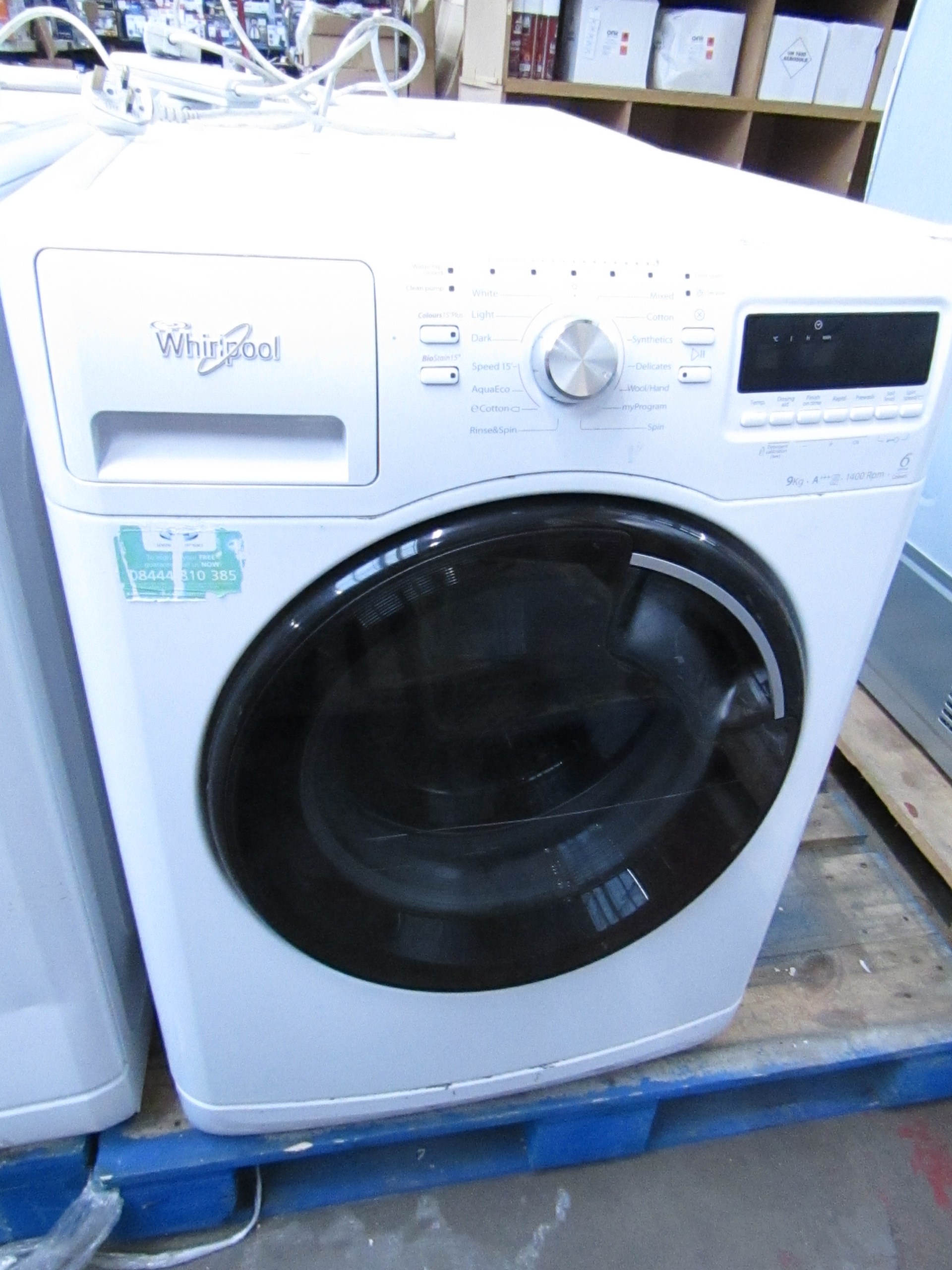 Whirlpool 6th sense colours Washing machine, Powers on and Spins