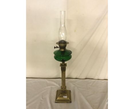 A Victorian column oil lamp 
