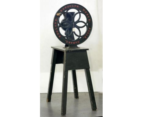 A VICTORIAN CAST IRON MECH'S 'SURPRISE' MILL, WHEEL INSCRIBED RANDOLPH MECH POOLE DORSET ENGLAND,   PAINTED RED AND GREEN ON 