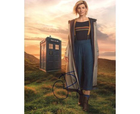 Doctor Who 8x10 photo signed by the timelord herself, actress Jodie Whittaker, the first female Doctor Who. Good condition. A