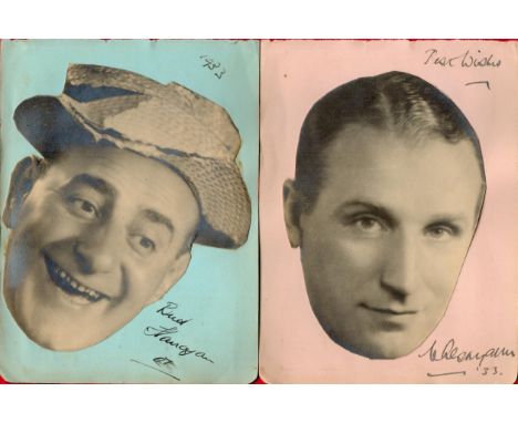 Bud Flanagan and Chesney Allen signed vintage album pages dated 1933. Flanagan and Allen were a British singing and comedy do