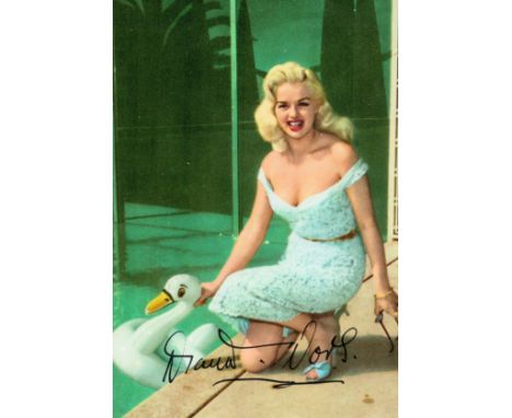 Diana Dors signed 6x4 colour post card photo. Diana Dors (born Diana Mary Fluck; 23 October 1931 - 4 May 1984) was an English