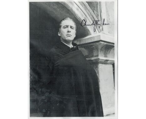 Christopher Lee signed 10x8 vintage black and white photo. Sir Christopher Frank Carandini Lee, CBE, CStJ (27 May 1922 - 7 Ju