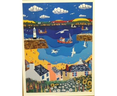Brian Pollard, a print 'Mousehole', 42cm x 31cm.