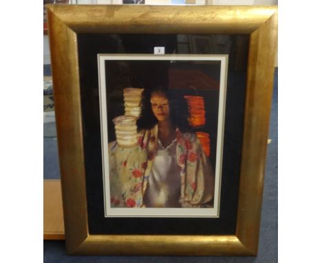 Robert Lenkiewicz (1941-2002), 'Anna with Paper Lanterns', signed limited edition print No.260/500.