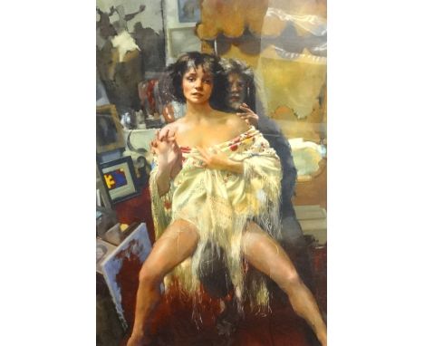 Robert Lenkiewicz (1941-2002), print facsimile signature, 'The Painter with Bernadette H/C' (Hors de commerce, a printers cop