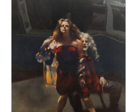 Robert Lenkiewicz (1941-2002), print facsimilia signature, 'Painter with Janine', unframed., 61cm x 63cm