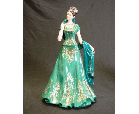 Royal Worcester "The Emerald Princess" limited edition 555/2950, height approx 25cm