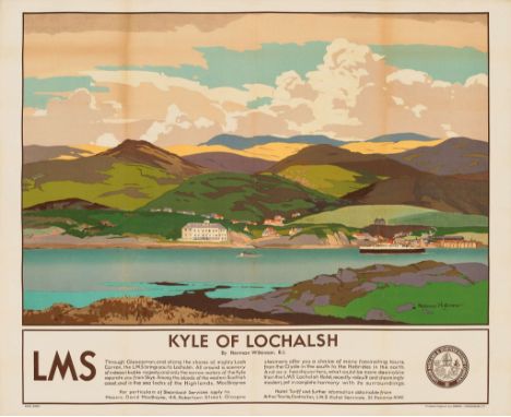  NORMAN WILKINSON (1878–1971) KYLE OF LOCHALSH lithographic poster, condition B+; not backed&nbsp; 40 x 49.5 in. (102 x 126 c