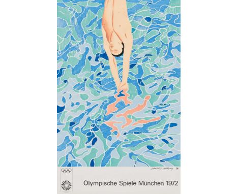  AFTER DAVID HOCKNEY (b.1937) THE DIVER - OLYMPISCH SPIELE MUNCHEN (OLYMPIC GAMES MUNICH), 1972 offset lithographic poster, 1
