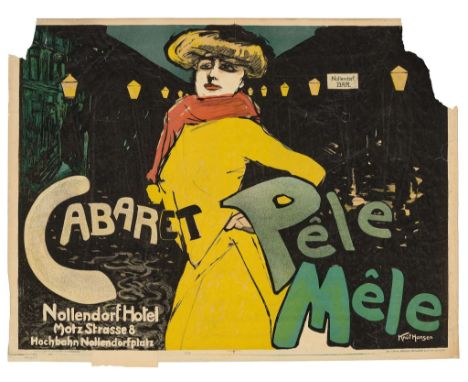  KNUT HANSEN (1876-1926) CABARET PELE MELE lithographic poster, condition C; backed on linen 27.5 x 36 in. (70 x 92 cm.) Rest
